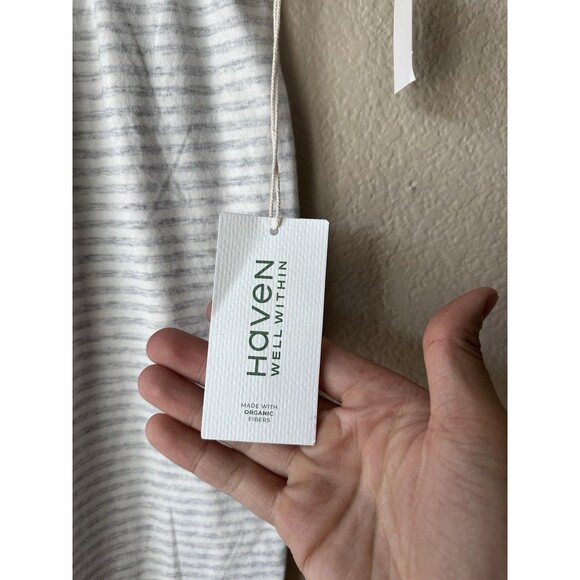 Haven Well Within Pajama Pants Gray Striped Women’s Large Organic Cotton NWT - Picture 2 of 7